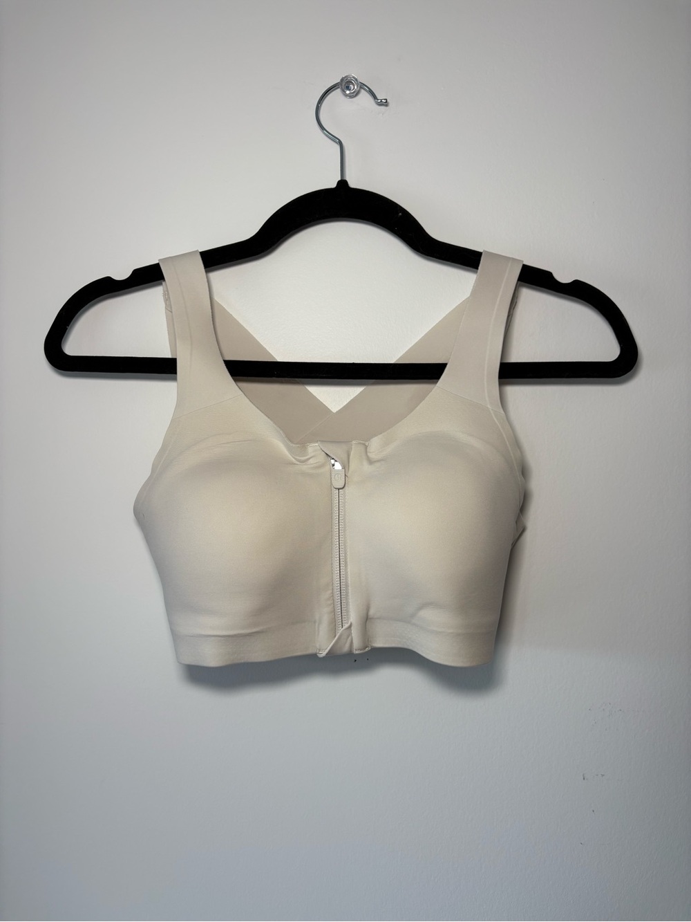 lululemon athletica Front-Zip Sports Bra in Light Cream